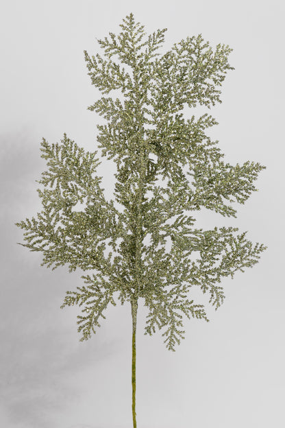 19" Incense Cedar Glittered Spray Sage
