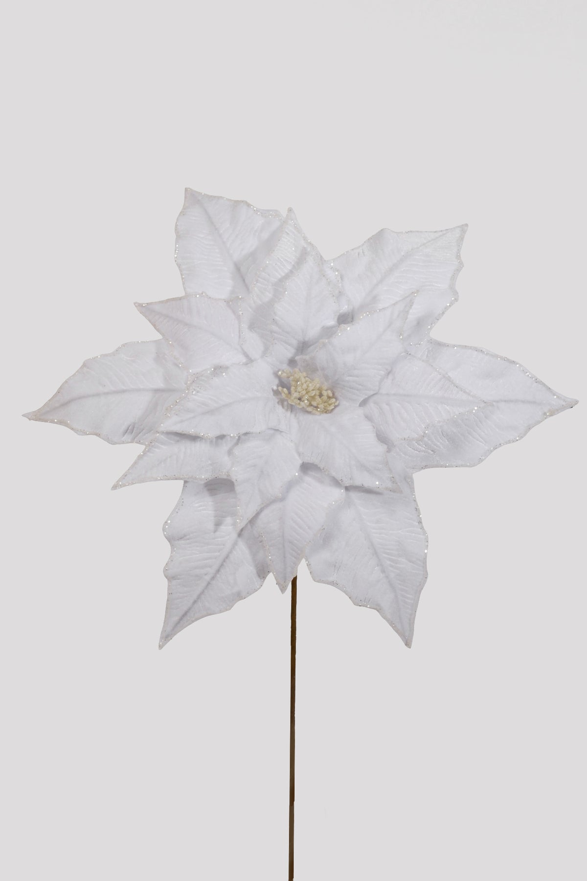 34" Poinsettia Spray White