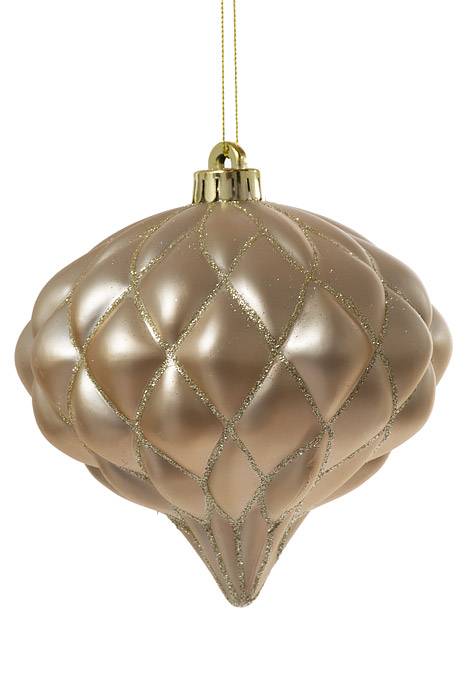 6" Diamond Onion Finial Champagne/gold Pkg/2