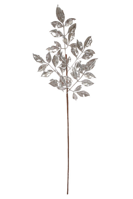 36.25" Metallic Leaf Spray Silver