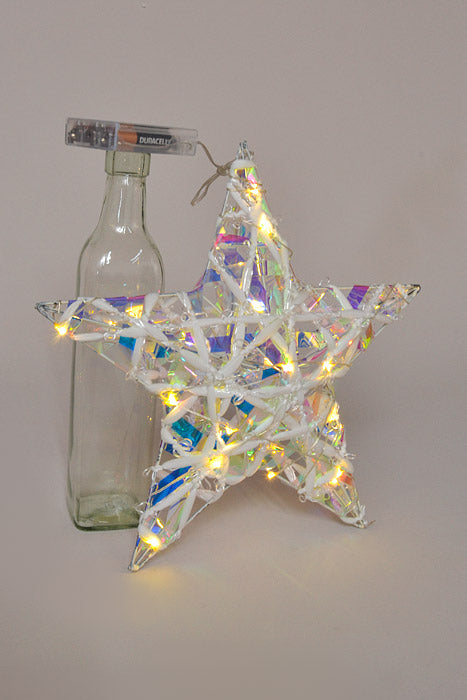 12" 5 Points Iridescent Star W/Light White