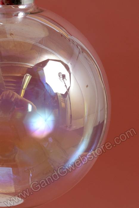 100mm Pearlized Glass Ball Ornament Clear Pkg/6