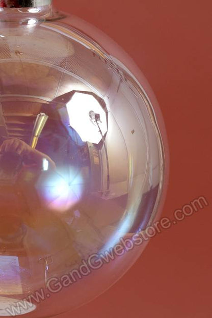 100mm Pearlized Glass Ball Ornament Clear Pkg/6