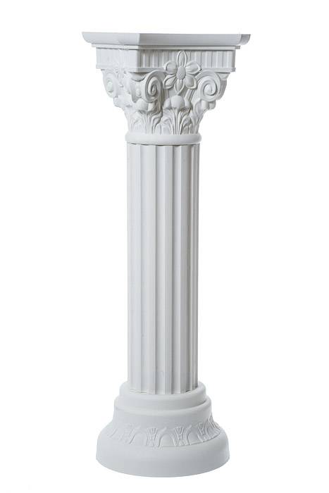 11" X 34.5" Plastic Grecian Pillar Stand White