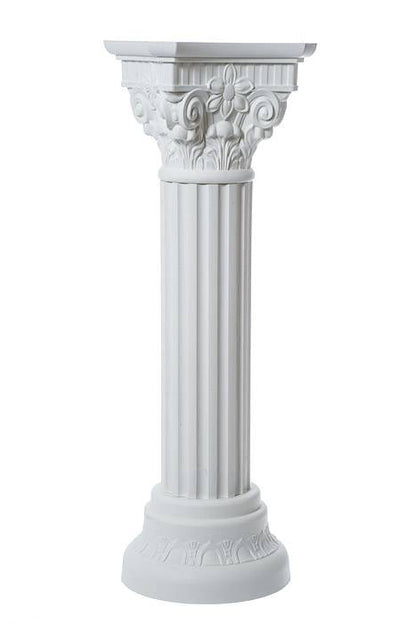 11" X 34.5" Plastic Grecian Pillar Stand White