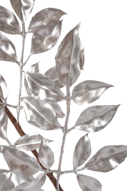 36.25" Metallic Leaf Spray Silver
