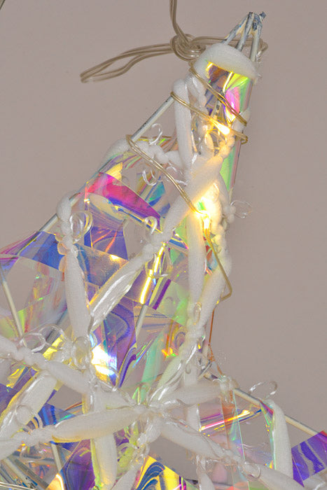 12" 5 Points Iridescent Star W/Light White