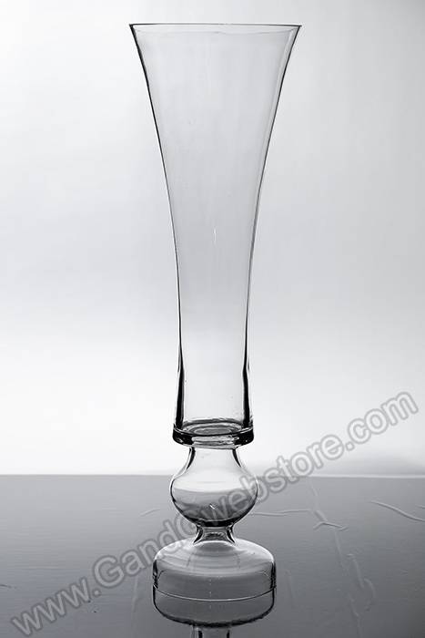 7&quot; X 5.25&quot; X 23.5&quot; Glass Vase Clear