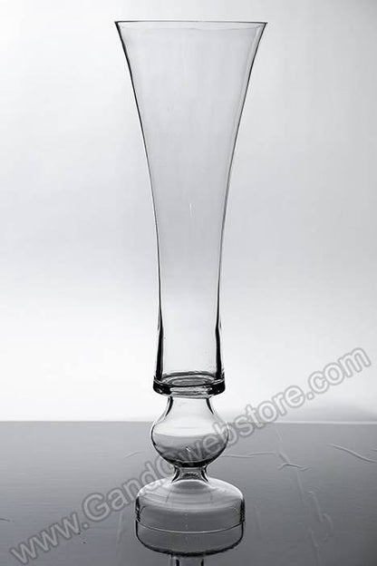 7&quot; X 5.25&quot; X 23.5&quot; Glass Vase Clear