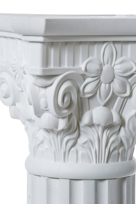 11" X 34.5" Plastic Grecian Pillar Stand White
