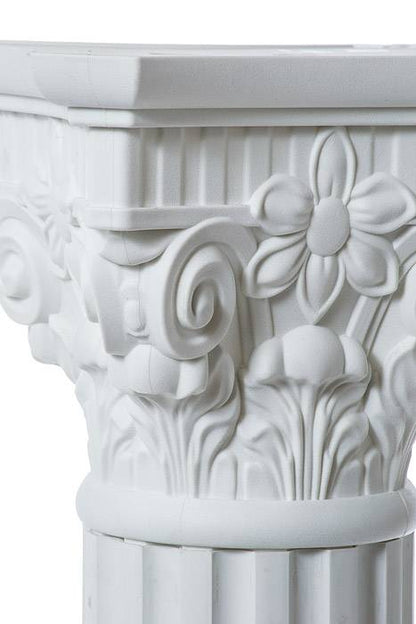 11" X 34.5" Plastic Grecian Pillar Stand White
