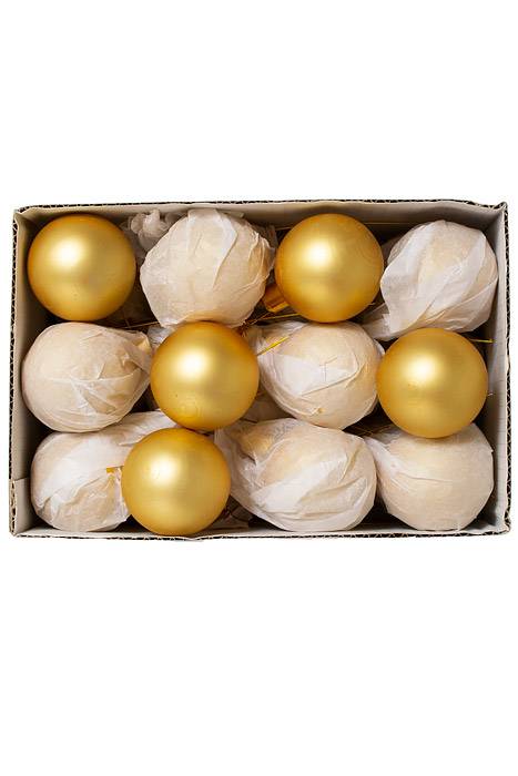 50mm Matte Glass Ball Gold Pkg/24