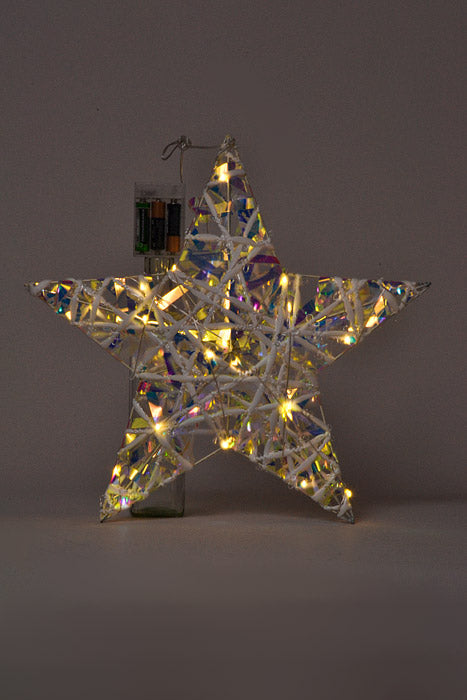 16" 5 Points Iridescent Star W/Light White