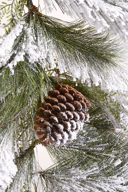 9Ft Snowy Mixed Pine Garland Green/White