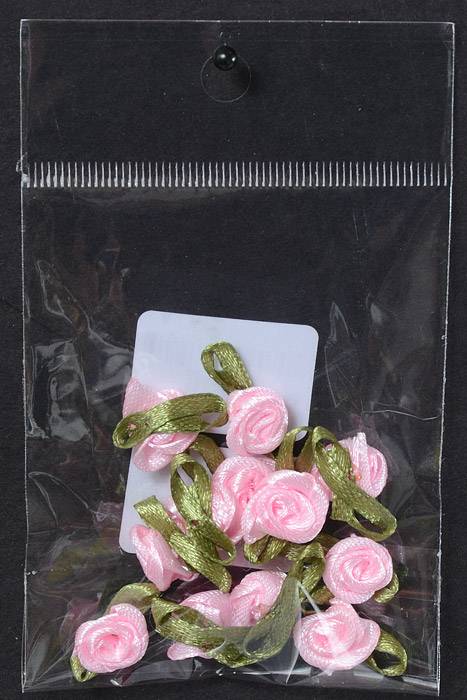 3/4" Ribbon Rose Pink Pkg/12