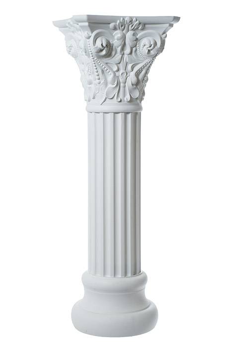 15" X 45" Plastic Grecian Pillar Stand White