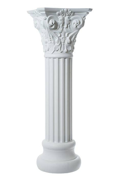 15" X 45" Plastic Grecian Pillar Stand White