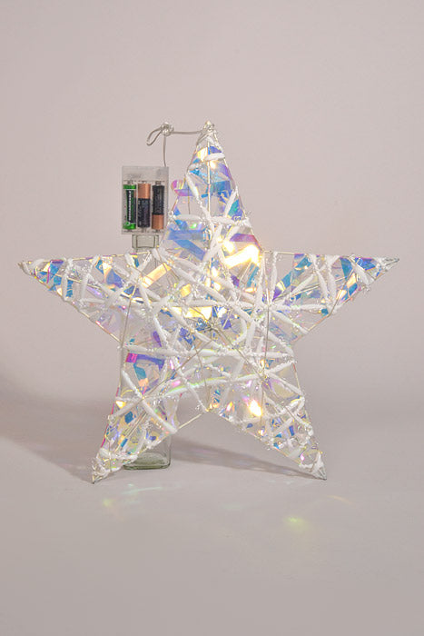 16" 5 Points Iridescent Star W/Light White