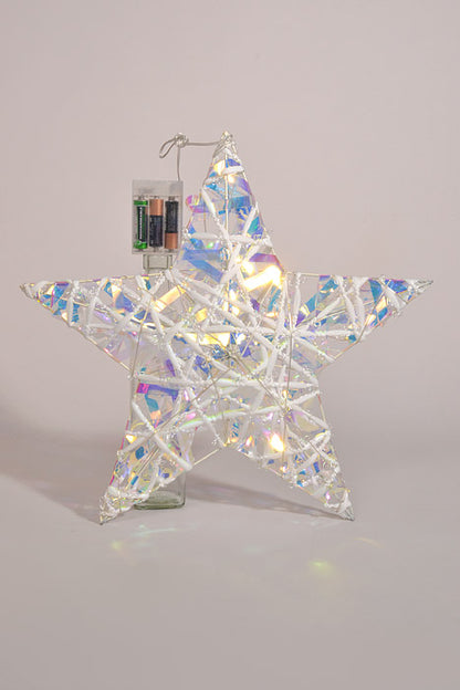 16" 5 Points Iridescent Star W/Light White