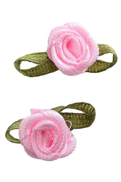 3/4" Ribbon Rose Pink Pkg/12