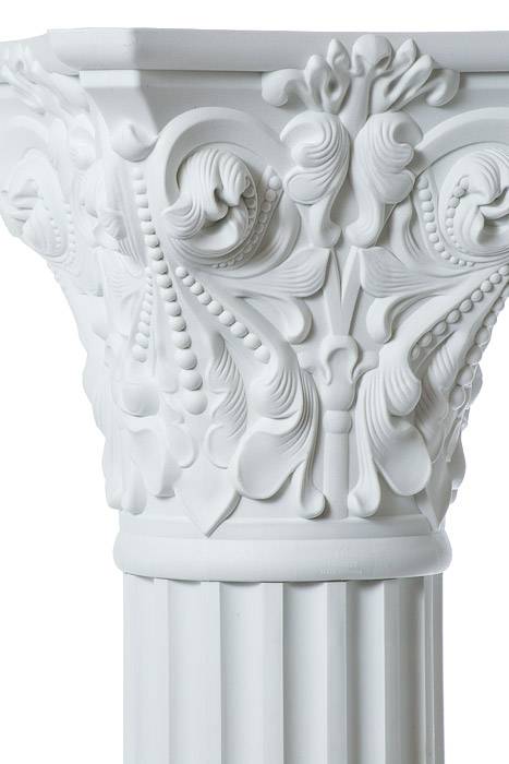 15" X 45" Plastic Grecian Pillar Stand White
