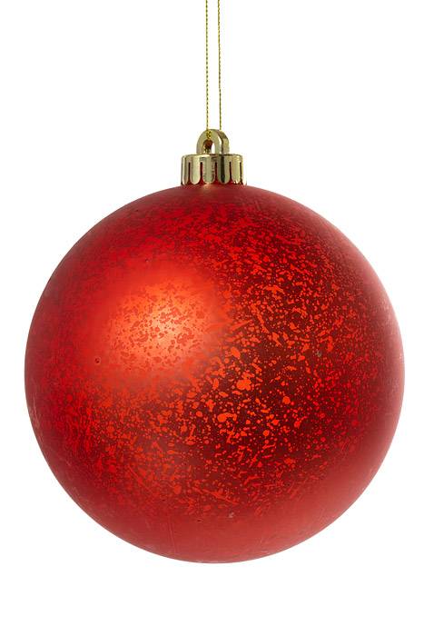 5.5" Matte Mercury Ball Ornament Coral Pkg/2