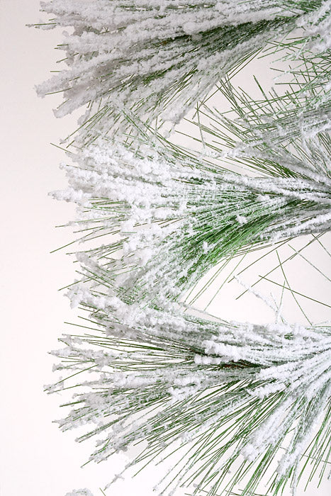 6Ft Snowy Needle Pine Garland Green/White