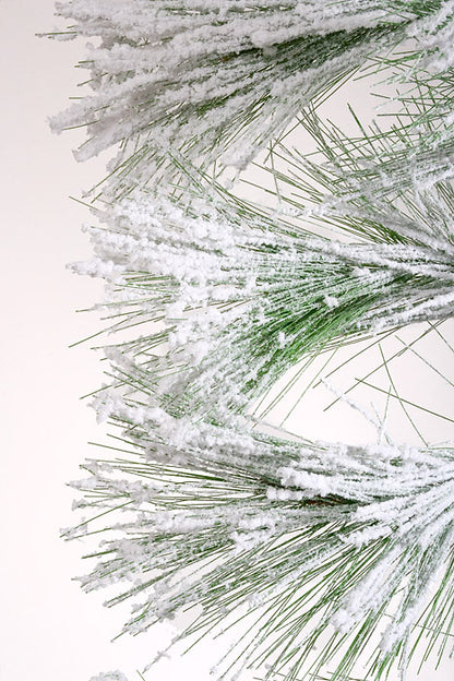 6Ft Snowy Needle Pine Garland Green/White