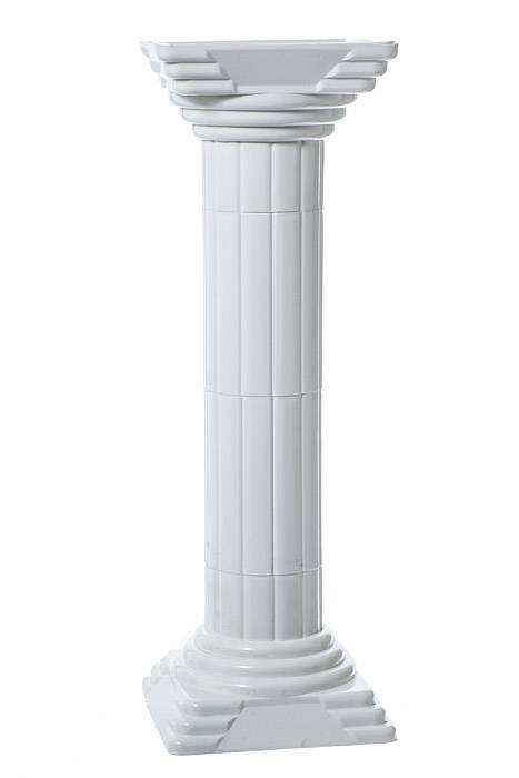 12" X 35" Plastic Pillar Stand White
