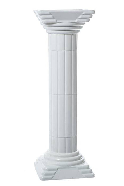 12" X 35" Plastic Pillar Stand White