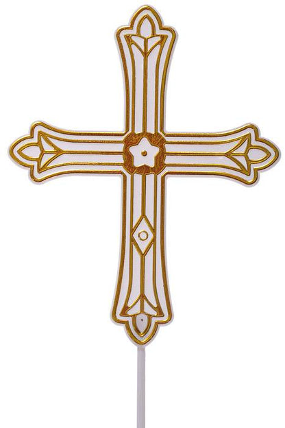 14" Cross Pick Gold/White Pkg/12