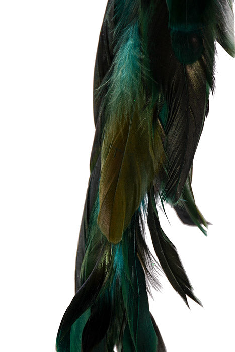 22" Long Tail Feather Glitter Phoenix Teal