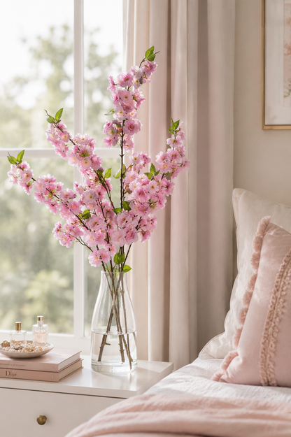 48" Silk Cherry Blossom Spray Pink