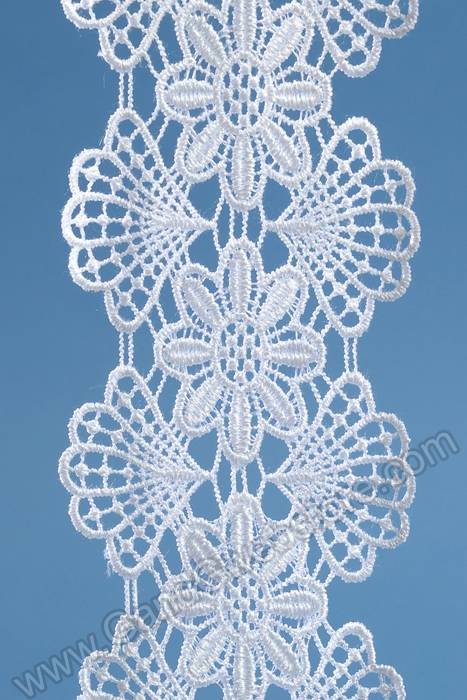 2.5" X 5yds Embroidery Lace Ribbon White