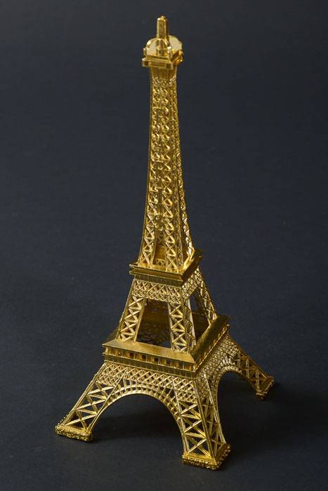 4" X 10" Metal Eiffel Tower Gold