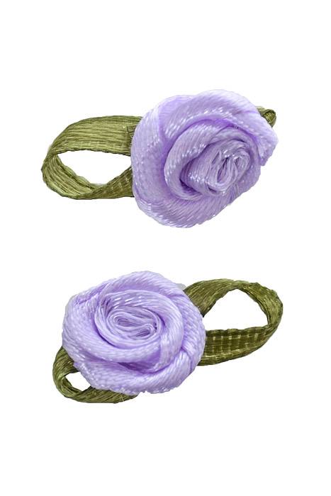 3/4" Ribbon Rose Lavender Pkg/12