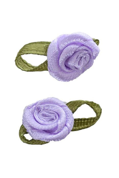 3/4" Ribbon Rose Lavender Pkg/12