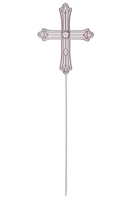 14" Cross Pick Silver/White Pkg/12
