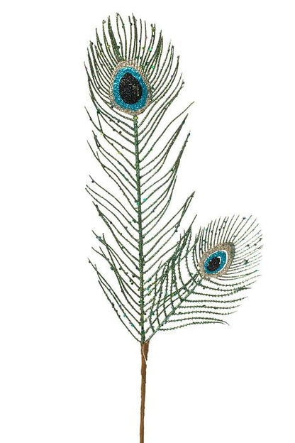 29" Glitter Plastic Peacock Feather Peacock