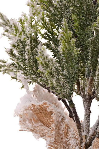 12" X 22" Pine Tree Burlap Snow/Green