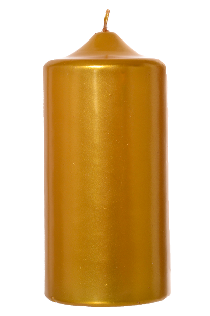 2.8" X 6" Patrician Pillar Candle Gold