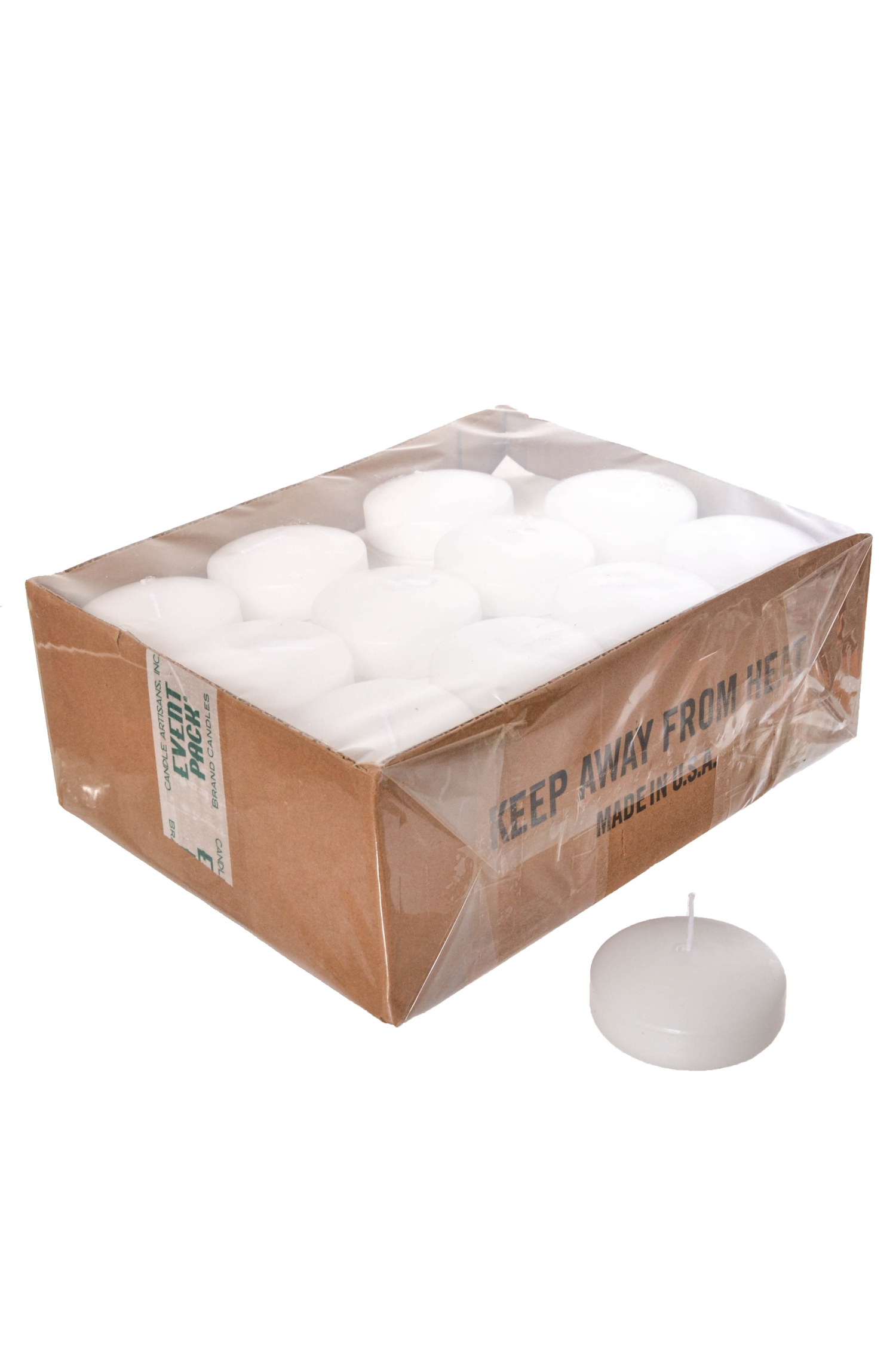 3" Floating Candle Disc White