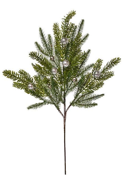 28" Pine/Ball Spray Green/Silver