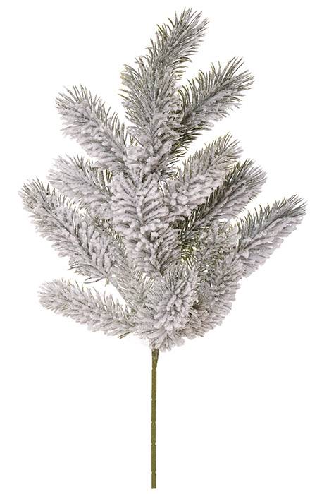 20" Snow Spruce Pine Spray Green/White
