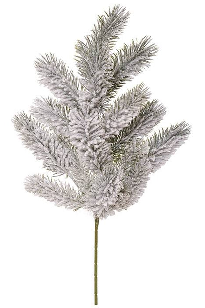 20" Snow Spruce Pine Spray Green/White