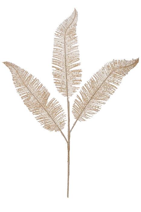24.5" Pearl Fern Glitter Spray Cream