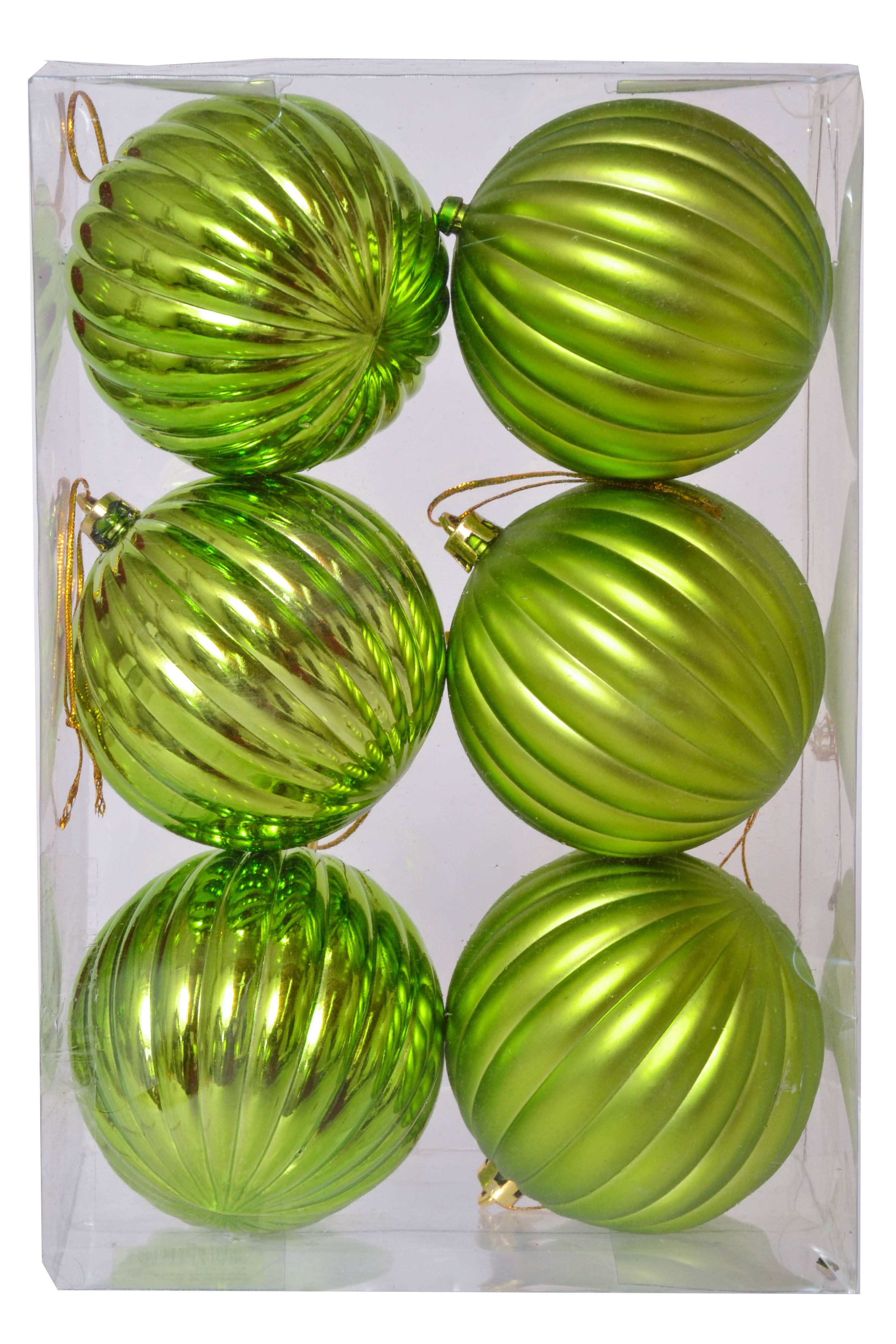 80mm Shiny/matte Plastic Pumpkin Apple Green Pkg/6