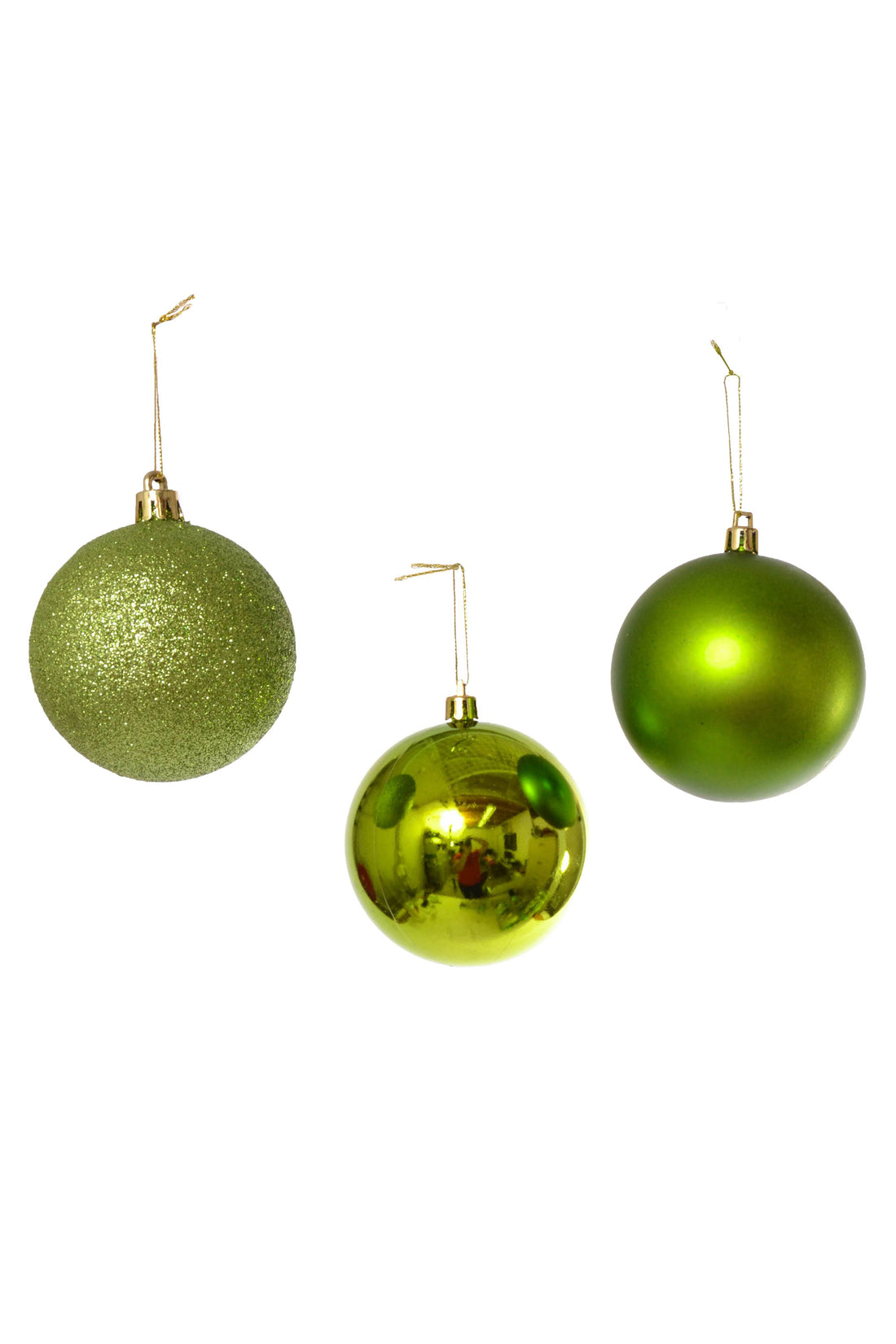 80mm Shiny/matt/glitter Ball Apple Green Pkg/6