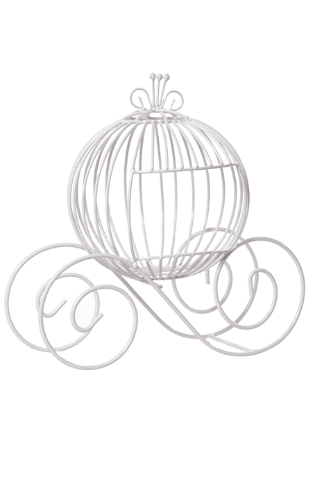 12" Metal Cinderella Cart White