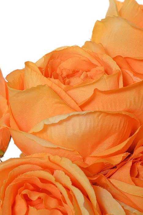 19" Silk Cabbage Rose Bush Yellow